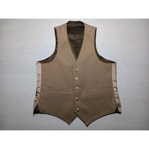 Vintage Sears Roebuck PERMA-PREST Reversible Vest Men's 38R Brown Tan